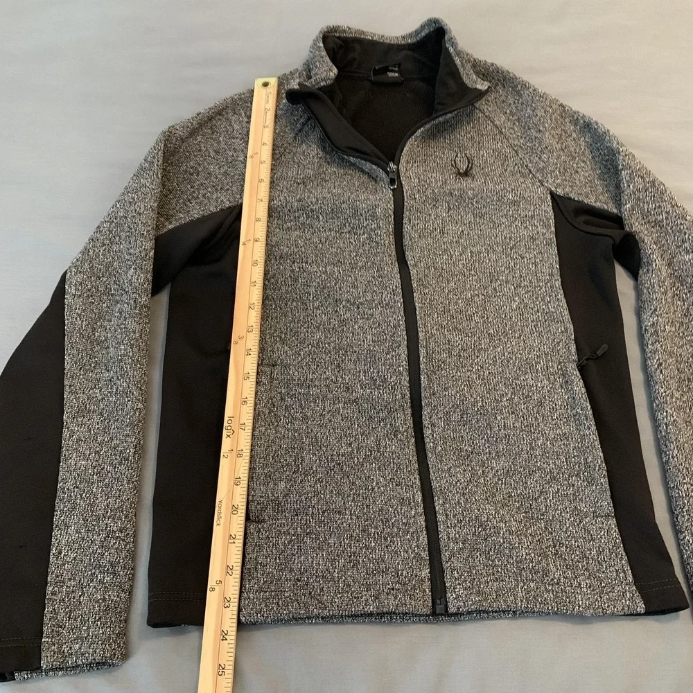 Spyder Jacket Mens Small Gray Colorblock Fleece Full Zip Ski Hiking SPFED043-065
